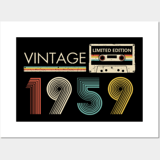 Vintage 1959 Limited Edition Cassette 65th Birthday Posters and Art